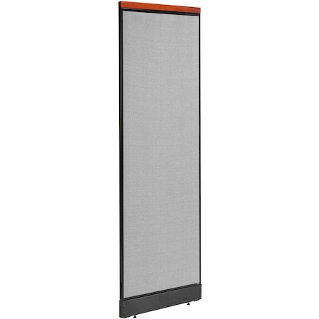 Interion By Global Industrial Interion Deluxe Office Partition Panel with Pass Thru Cable, 24-1/4inW x 77-1/2inH, Gray 694752PGY